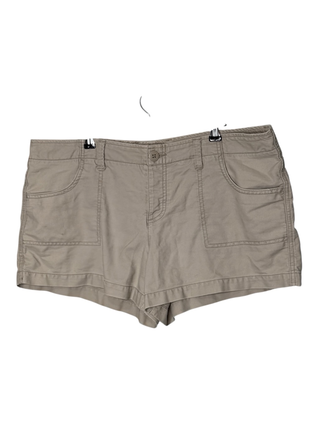 American Eagle Khaki Tan Cargo Utility Shorts Size 14 Cotton Casual Flat Front